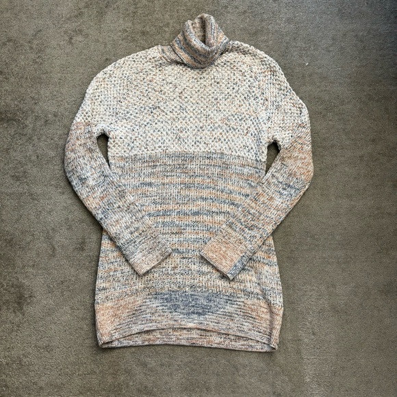 Prana Abelle Cotton Tunic Turtleneck Sweater Admiral Blue Women’s - Picture 3 of 7